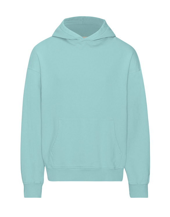 organic oversized hoodie teal blue