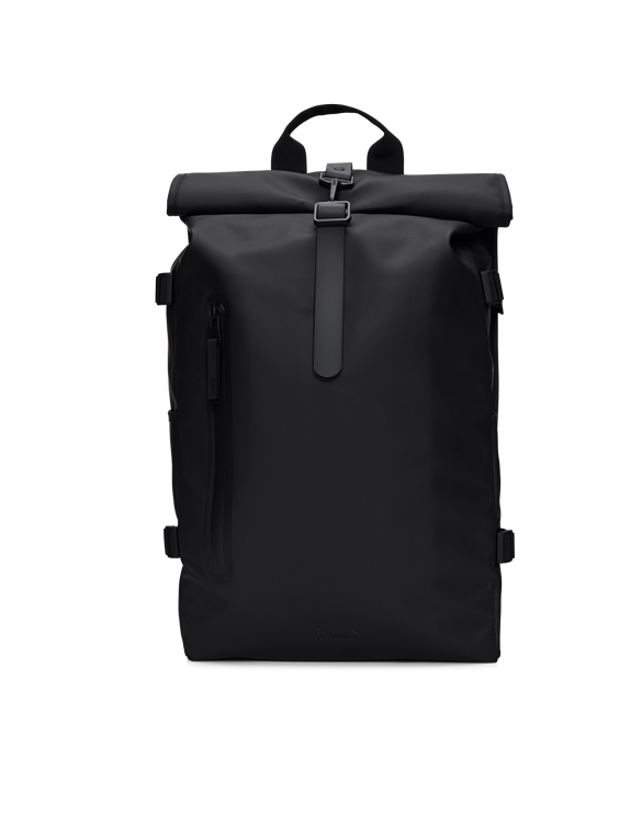 Rains 14590-01 Black Rolltop Rucksack Large Black Accessories Bags Backpacks
