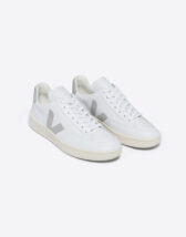 Veja Footwear V-12 Leather White Light Grey Sneakers