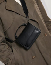 Hvisk Renei Soft Structure Black is a compact matte finish women's crossbody bag that can also be worn as a handbag