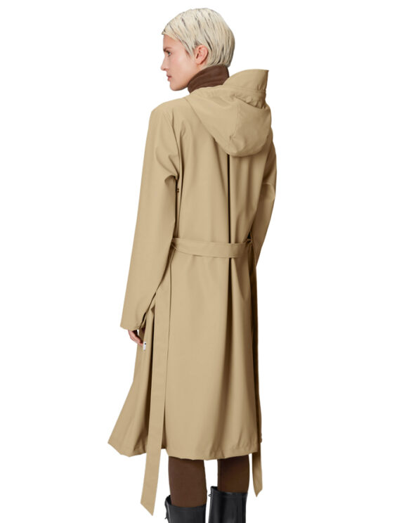 Rains 12040-24 Sand A-Line Longer W Jacket Sand Women   Outerwear  Rain jackets