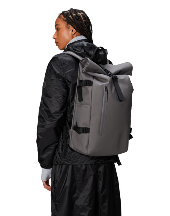 Rains 14590-13 Grey Rolltop Rucksack Large Grey Accessories Bags Backpacks