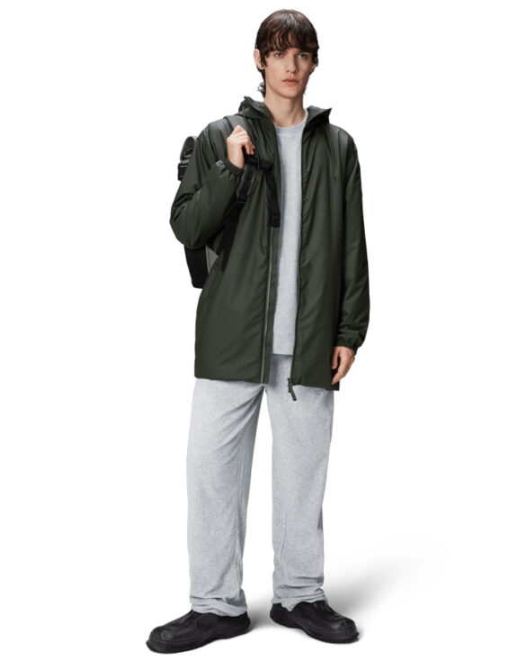 Rains 15790-03 Green Lohja Long Insulated Jacket Green Jope Mehed Naised Ülerõivad  Kevad-sügis joped