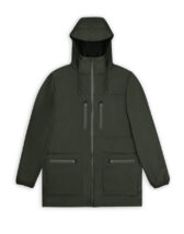 Rains 12060-03 Green Cargo Long Jacket Green Men Women  Outerwear Outerwear Rain jackets Rain jackets