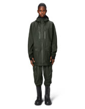 Rains 12060-03 Green Cargo Long Jacket Green Vihmajope Mehed Naised Ülerõivad  Vihmajakid