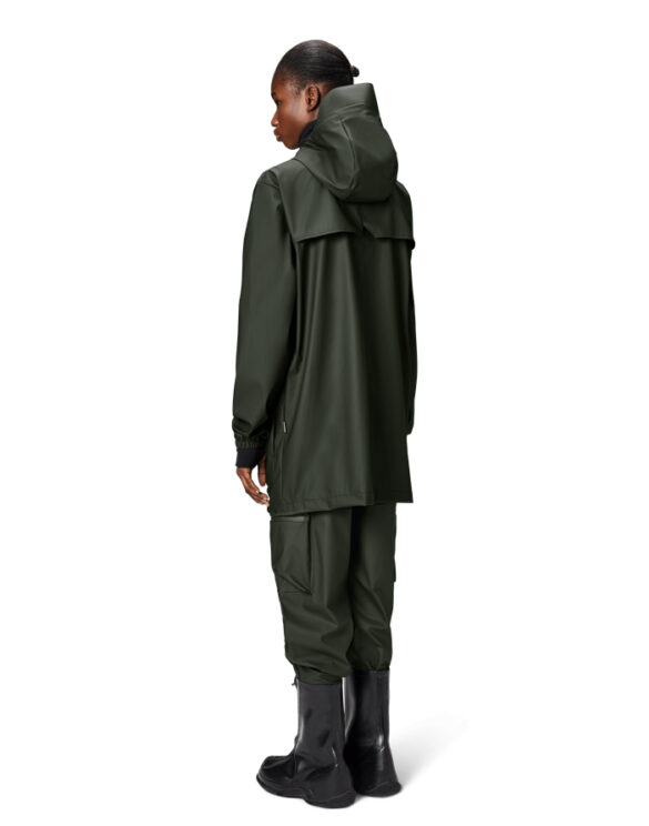 Rains 12060-03 Green Cargo Long Jacket Green Men Women  Outerwear Outerwear Rain jackets Rain jackets