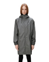 Rains 12080-13 Grey Long Storm Breaker Grey Men Women  Outerwear Outerwear Rain jackets Rain jackets