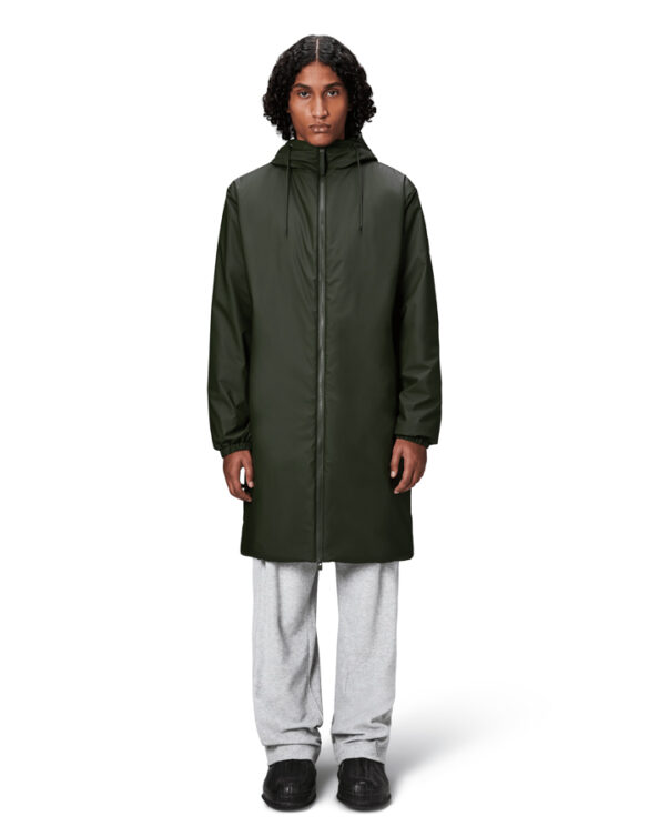 Rains 15910-03 Green Lohja Longer Insulated Jacket Green Jope Mehed Naised Ülerõivad  Kevad-sügis joped