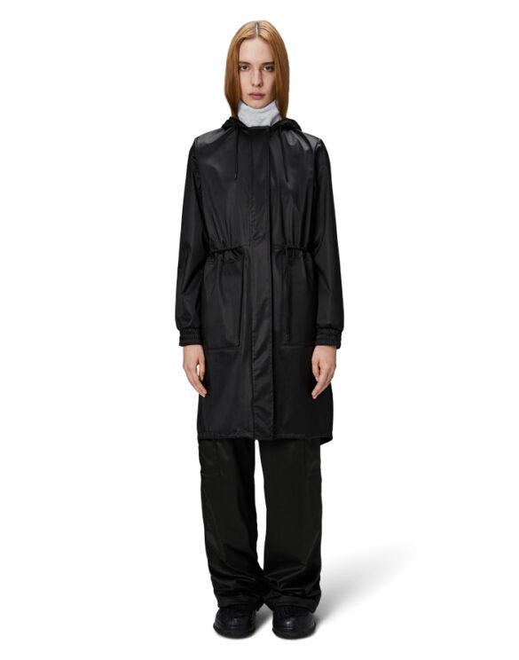 Rains 18550-84 Black Grain String W Parka Black Grain Vihmamantel Naised  Ülerõivad  Vihmajakid