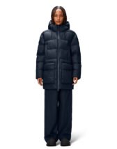 Rains 15210-47 Navy Alta Long Puffer Cargo Jacket Navy Talvemantel Mehed Naised Ülerõivad  Talvejoped ja mantlid