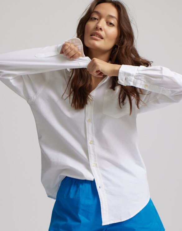 Colorful Standard Women Blouses and tops Organic Oversized Shirt Optical White CS4005-Optical White