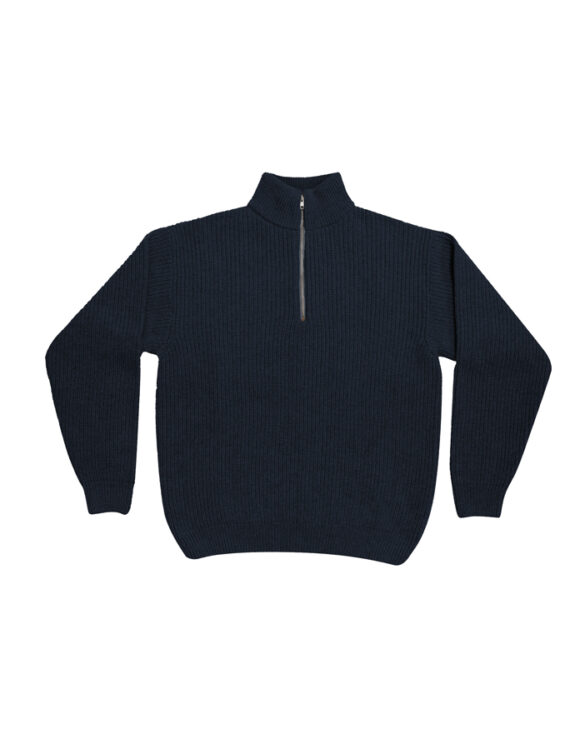 Colorful Standard   Merino Wool Quarter Zip Navy Blue CS5091-Navy Blue