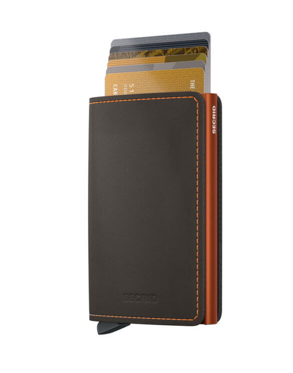 Secrid Accessories Wallets & cardholders Slimwallets Slimwallet Matte Truffle & Orange SM-Truffle & Orange