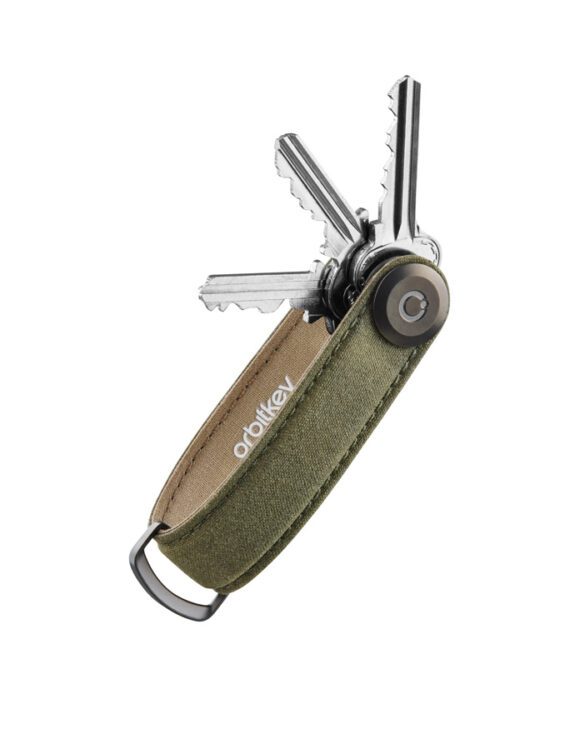 Orbitkey Keychains Key Organiser Waxed Canvas Khaki Green KWC2-KGN-107