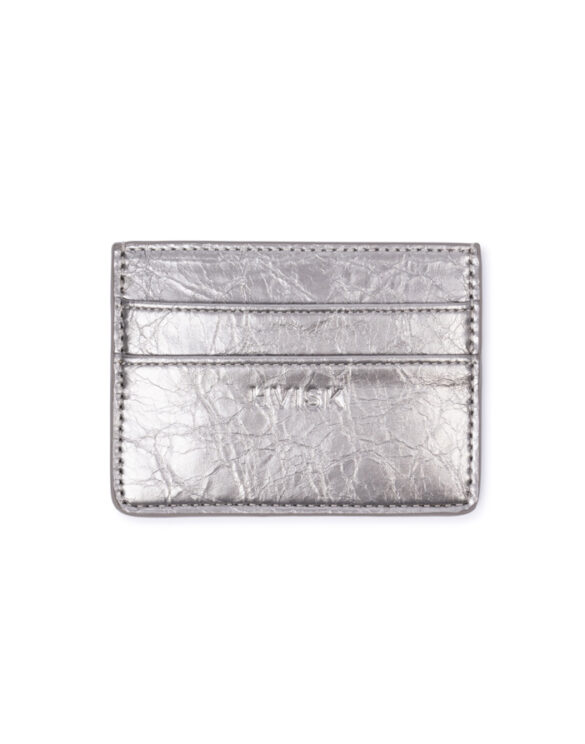 Hvisk Cardholder Shiny Structure Metallic Grey