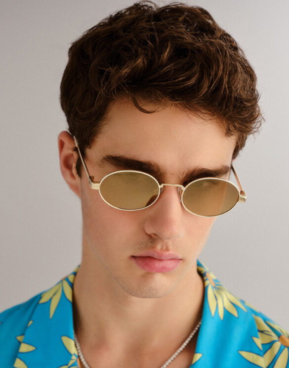 Le Specs Accessories Sunglasses Poseidon Deux Gold Ivory Sunglasses LSP2465413