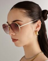 Le Specs LSU2552156 Abracadabra Bright Gold Päikeseprillid Aksessuaarid Prillid Päikeseprillid