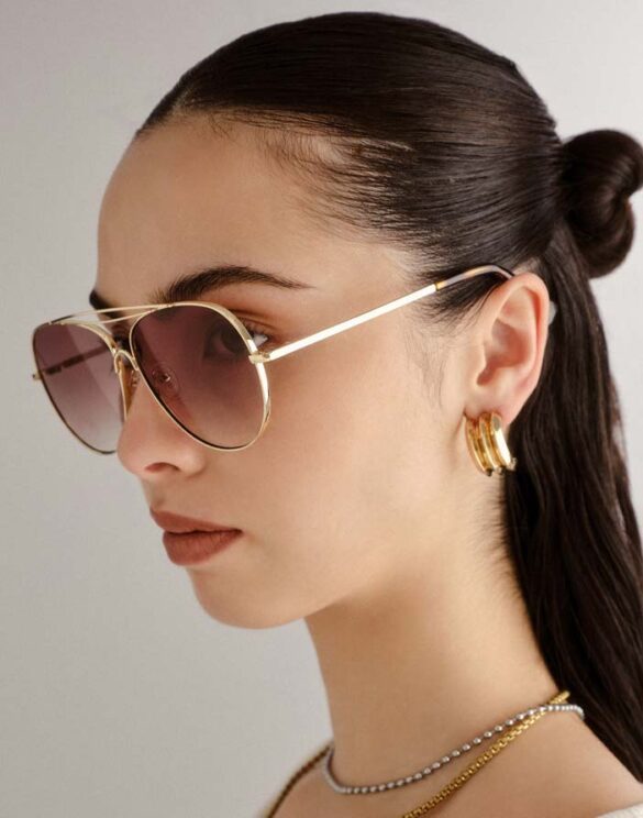Le Specs LSU2552156 Abracadabra Bright Gold Päikeseprillid Aksessuaarid Prillid Päikeseprillid