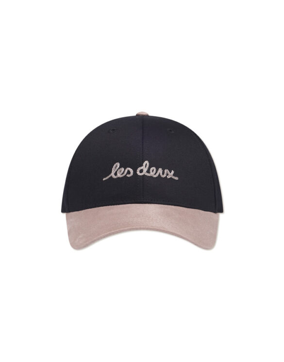 Les Deux Accessories Hats Brad Contrast Suede Baseball Cap Black 1000110-BLACK