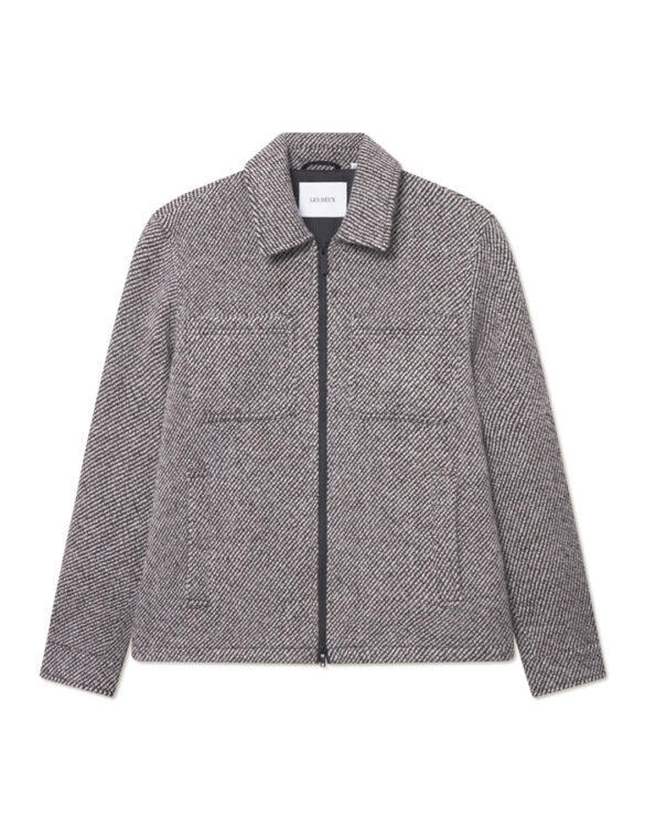 Les Deux Mehed Ülerõivad Marseille Twill Wool Salt Pepper Jakk 1000362-SALT PEPPER