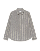 Les Deux Men Jackets Lennon Wool Pinstripe Overshirt Grey Melange 1000558-GREY MELANGE