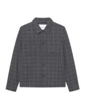 Les Deux Men Jackets Marseille Check Hybrid Jacket Dark Grey Melange 1000798-DARK GREY MELANGE