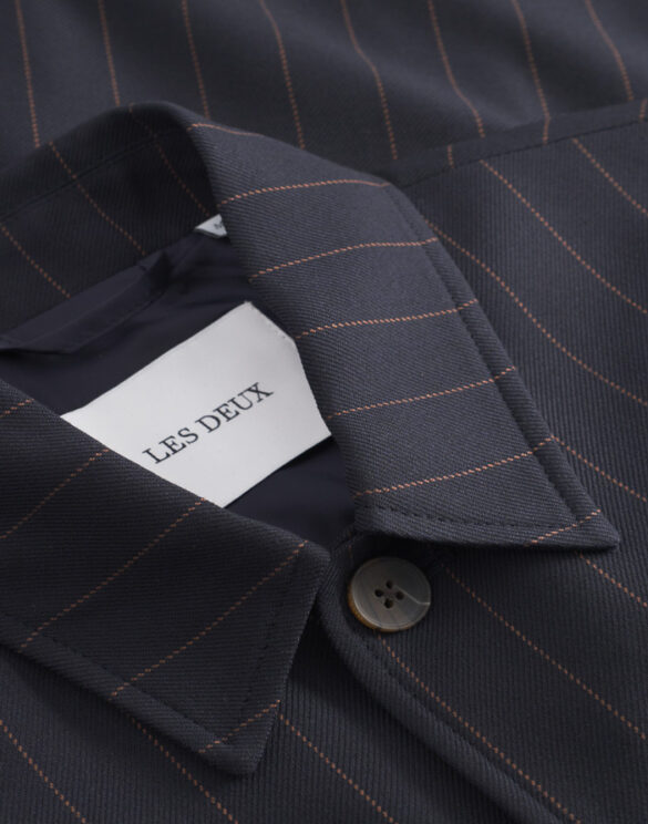 Les Deux 1000799-DARK NAVY } Marseille Pinstripe Hybrid Jacket Dark Navy Men Jackets