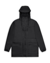 Rains Cargo Long Jacket Black Vihmajope