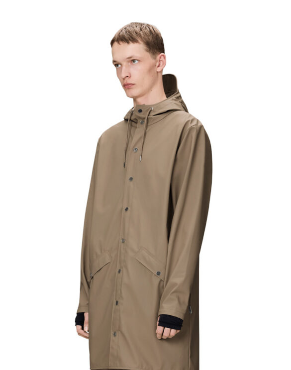 Rains 12020-133 Beige Long Jacket Beige Vihmajakk Mehed Naised Ülerõivad  Vihmajakid