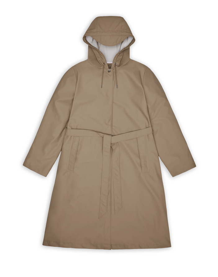 Rains A-Line Longer W Jacket Beige | Waterproof Rain Jackets