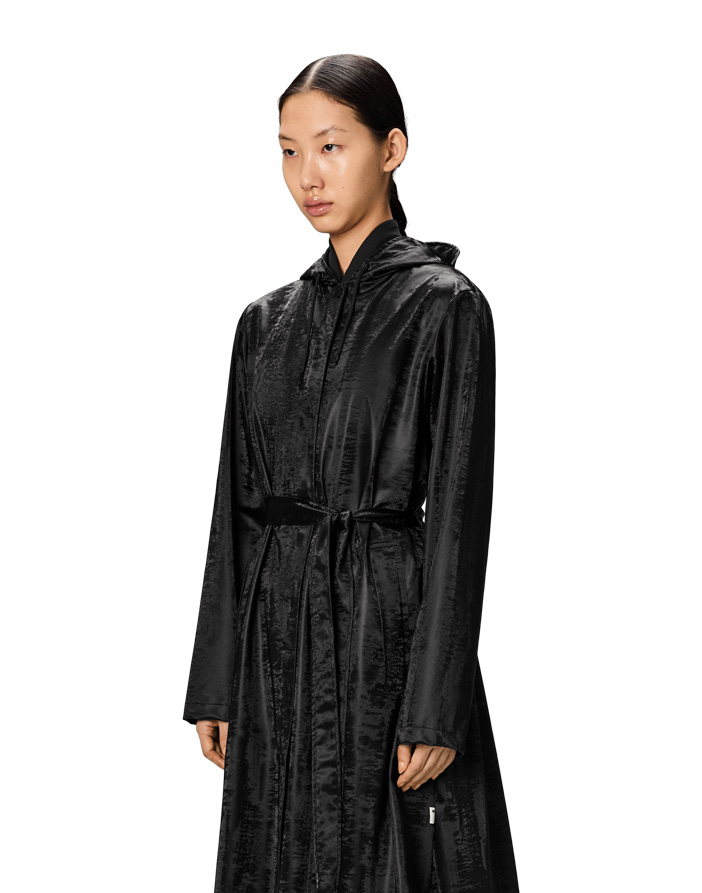 A-Line Longer W Jacket Coal | Rains Outerwear | Watch Wear