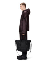 Rains 14010-01 Black Puffer Mix Tote Bag Mini Black Bags