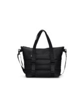 Rains 14010-01 Black Puffer Mix Tote Bag Mini Black Bags