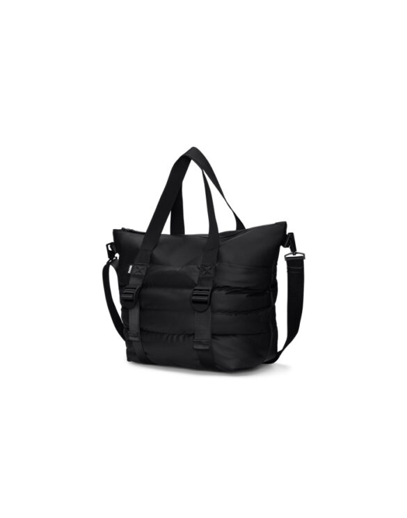 Rains 14010-01 Black Puffer Mix Tote Bag Mini Black Kott Kotid