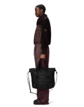 Rains 14010-01 Black Puffer Mix Tote Bag Mini Black Kott Kotid