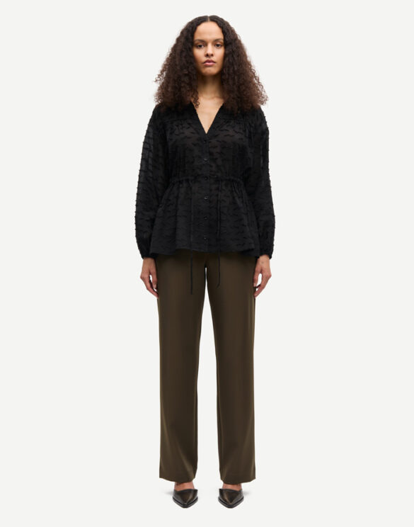 Samsøe Samsøe F16304674-DEEP FOREST } Hoys Straight Pants Deep Forest Women Pants