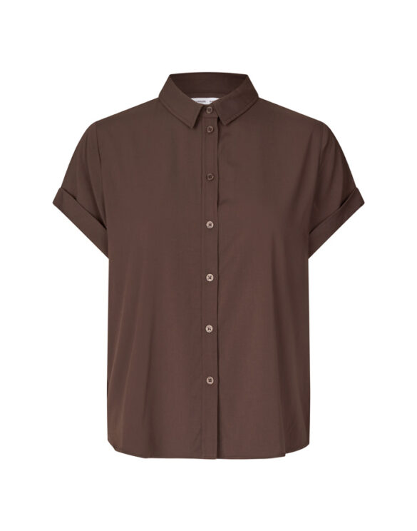 Samsøe Samsøe Women Blouses and tops Majan Ss Shirt Black Coffee F19123672-BLACK COFFEE