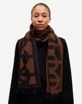 Samsøe Samsøe F25300141-Black Tortoise Sakatie Scarf Black Tortoise Accessories Scarves