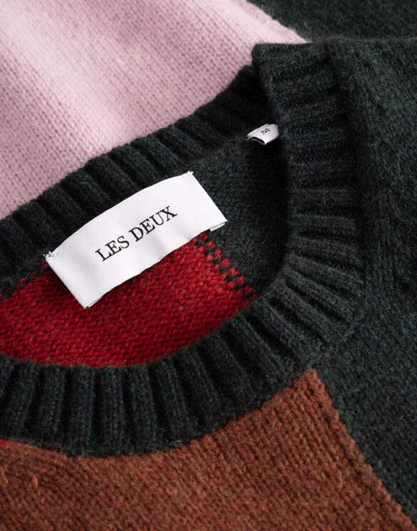 Les Deux 1001181-DUFFEL BAG } Everett Colorblock Knit Jumper Duffel Bag Men Sweaters & hoodies