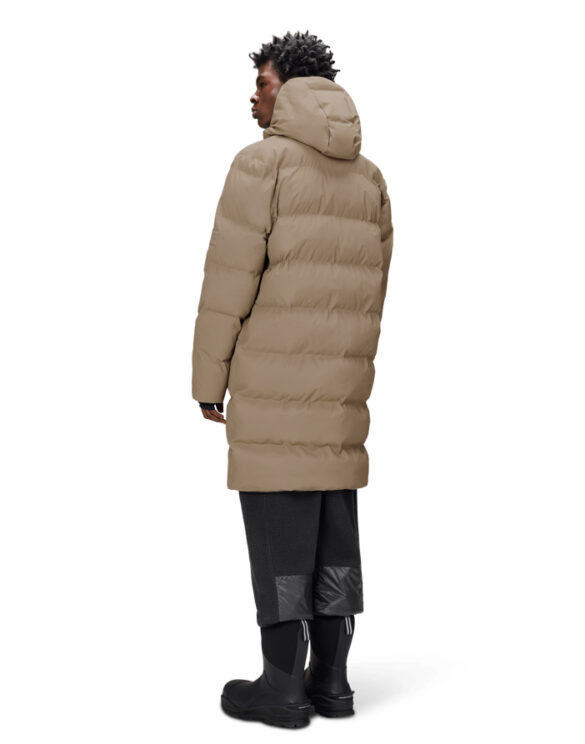 Rains 15130-133 Beige Alta Longer Puffer Jacket Beige Men Women  Outerwear Outerwear Winter jackets and coats Winter coats and jackets