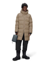 Rains 15130-133 Beige Alta Longer Puffer Jacket Beige Men Women  Outerwear Outerwear Winter jackets and coats Winter coats and jackets