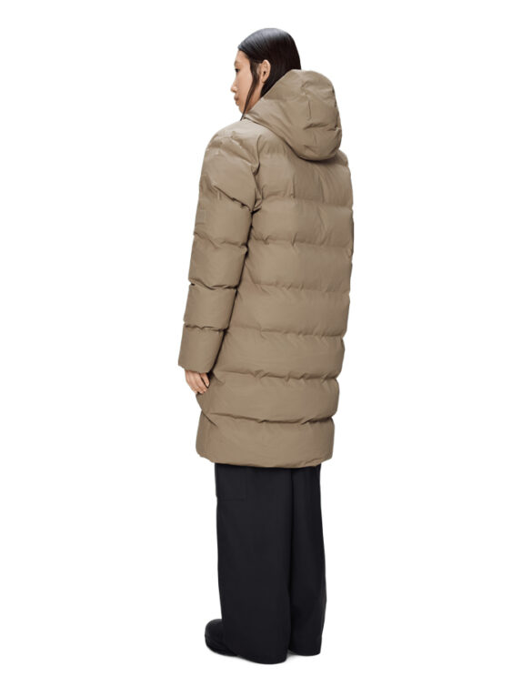 Rains 15130-133 Beige Alta Longer Puffer Jacket Beige Talvemantel Meeste riided Naised Ülerõivad  Talvejoped ja mantlid