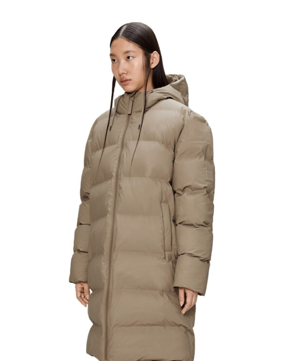 Rains 15130-133 Beige Alta Longer Puffer Jacket Beige Talvemantel Meeste riided Naised Ülerõivad  Talvejoped ja mantlid