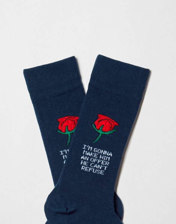 BeSocks Accessories Socks BeTheGodfather Rose Navy Socks BeThe Godfather Navy