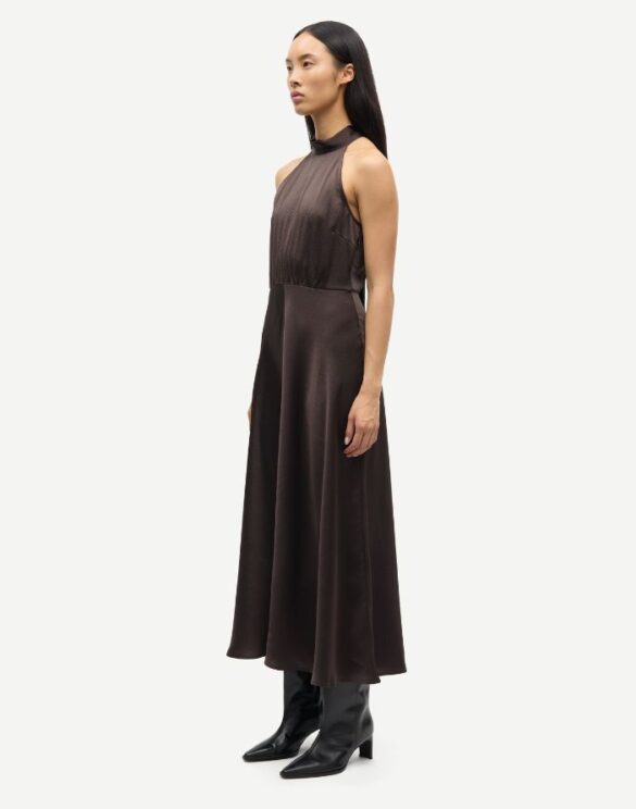 Samsøe Samsøe F20500071-BLACK COFFEE } Rheo Dress Black Coffee Women Dresses