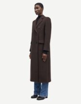 Samsoe Samsoe dark brown womens long wool coat