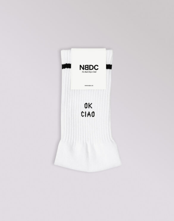No Bad Days Club Accessories Socks Ok Ciao Retro Socks OKCIAO-RETRO-WHITE