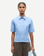 Samsøe Samsøe F26100034-BEL AIR BLUE } Sasky SS Shirt Bel Air Blue Women Blouses and tops