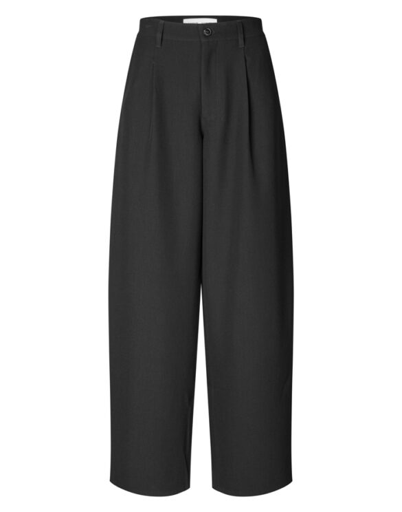 Samsøe Samsøe F26100132-BLACK } Saharper Pleat Trousers Black Women Pants