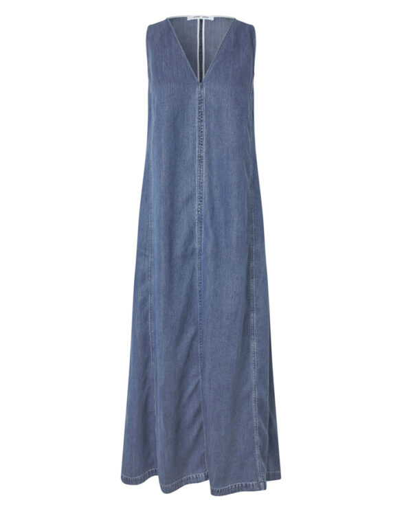 Samsøe Samsøe F26100094-MEDIUM DENIM BLUE } Saskylar Dress Medium Denim Blue Women Dresses